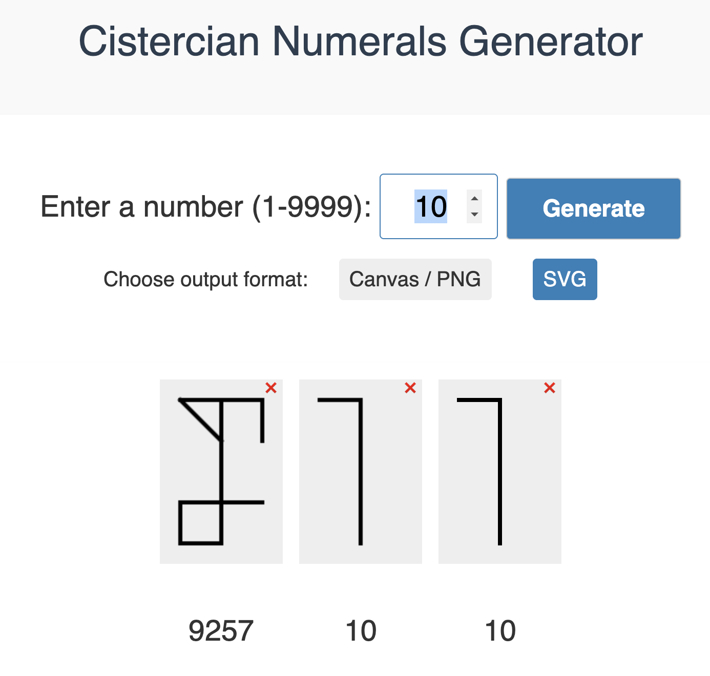 Cistercian Numerals Generator