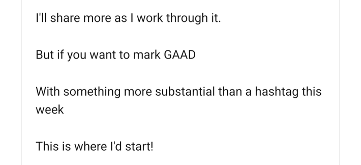 I'll share more as I work through it. But if you want to mark GAAD With something more substantial than a hashtag this week This is where I'd start!